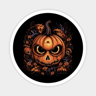 Halloween Pumpkin, Spooky Pumpkin Face Magnet